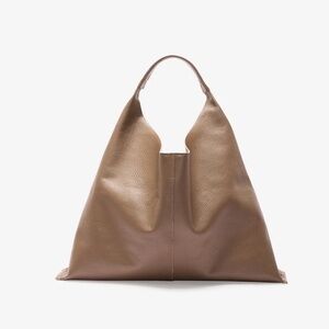 Soft Pebbled Brown Leather Shoulder Bag